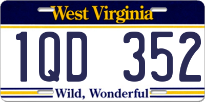WV license plate 1QD352