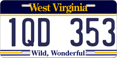 WV license plate 1QD353