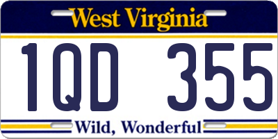 WV license plate 1QD355
