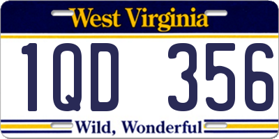 WV license plate 1QD356