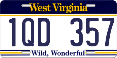 WV license plate 1QD357