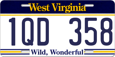 WV license plate 1QD358