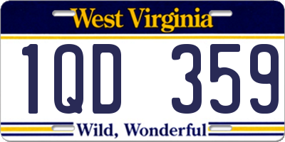 WV license plate 1QD359