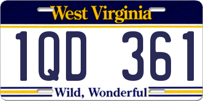 WV license plate 1QD361