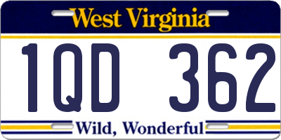 WV license plate 1QD362