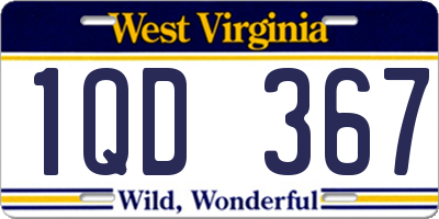 WV license plate 1QD367