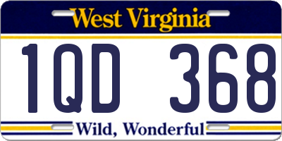 WV license plate 1QD368