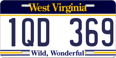 WV license plate 1QD369