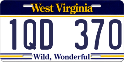 WV license plate 1QD370