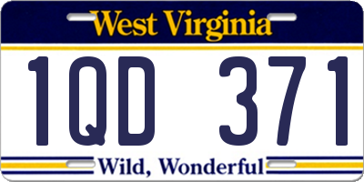 WV license plate 1QD371