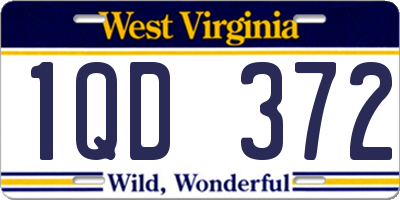 WV license plate 1QD372
