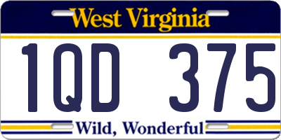 WV license plate 1QD375