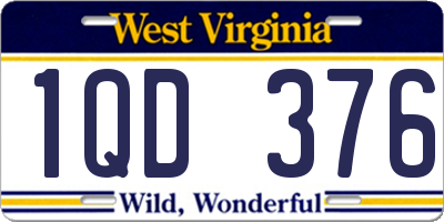 WV license plate 1QD376