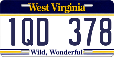 WV license plate 1QD378