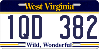WV license plate 1QD382