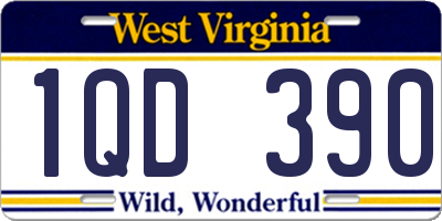 WV license plate 1QD390