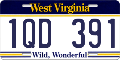 WV license plate 1QD391