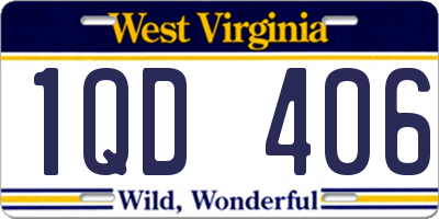WV license plate 1QD406