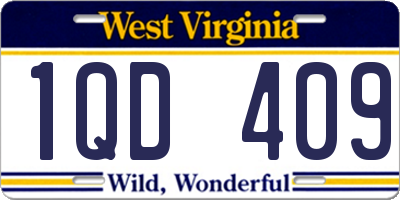 WV license plate 1QD409