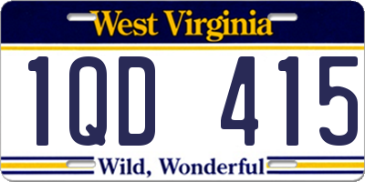 WV license plate 1QD415