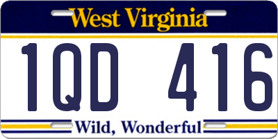 WV license plate 1QD416