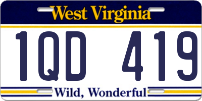 WV license plate 1QD419