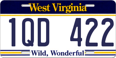WV license plate 1QD422