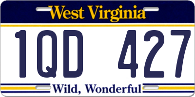 WV license plate 1QD427