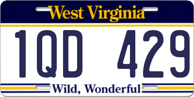WV license plate 1QD429