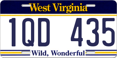 WV license plate 1QD435