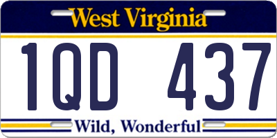 WV license plate 1QD437