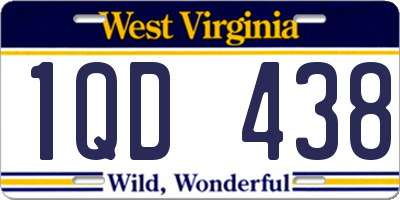 WV license plate 1QD438