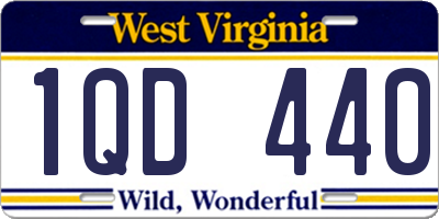 WV license plate 1QD440
