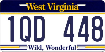 WV license plate 1QD448