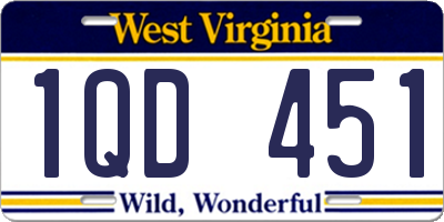 WV license plate 1QD451