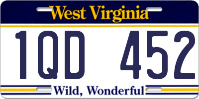 WV license plate 1QD452