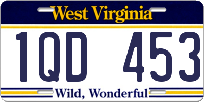WV license plate 1QD453