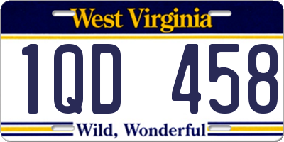 WV license plate 1QD458