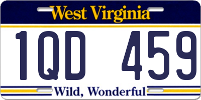 WV license plate 1QD459