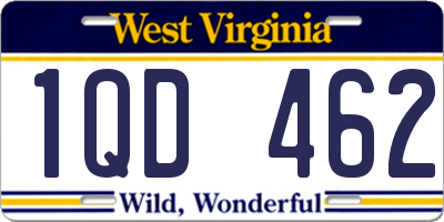 WV license plate 1QD462