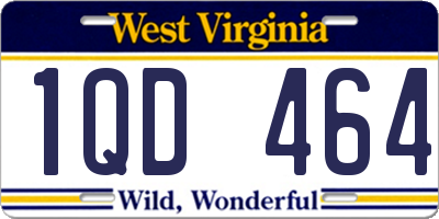 WV license plate 1QD464