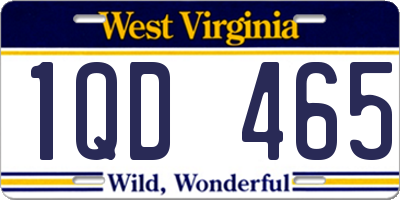 WV license plate 1QD465