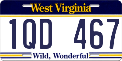 WV license plate 1QD467