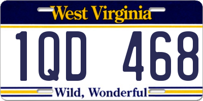 WV license plate 1QD468