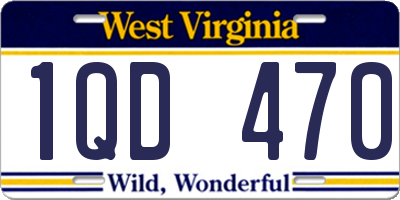 WV license plate 1QD470