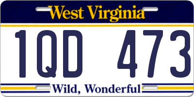 WV license plate 1QD473
