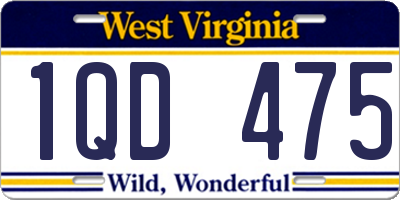 WV license plate 1QD475