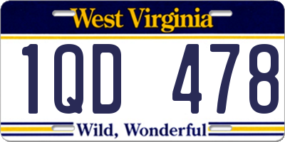 WV license plate 1QD478
