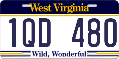 WV license plate 1QD480