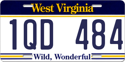WV license plate 1QD484